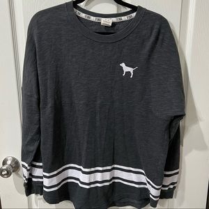 VS PINK Victoria's Secret long sleeve love tee top shirt M medium crew neck